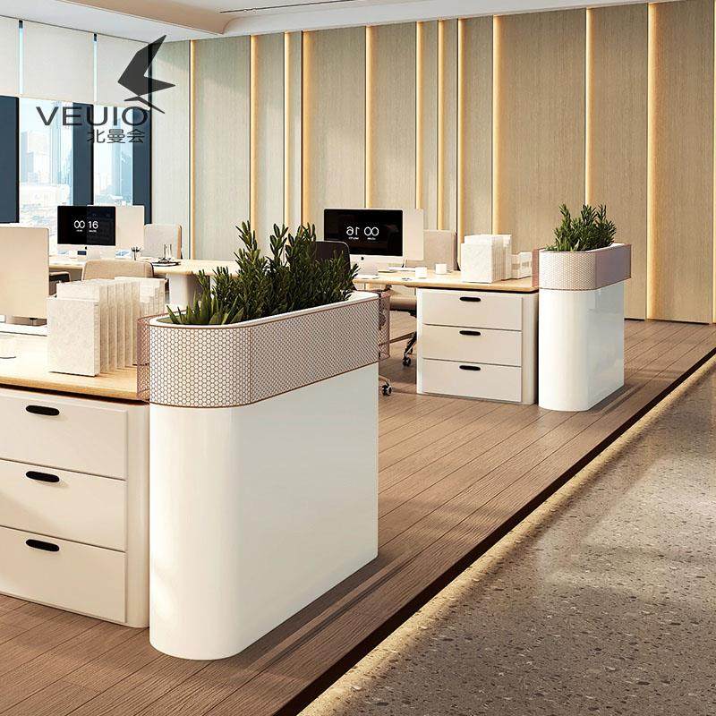 北欧办公室屏风铁艺简约现代开放式办公网红矮隔断花箱花槽柜定制 - 图0