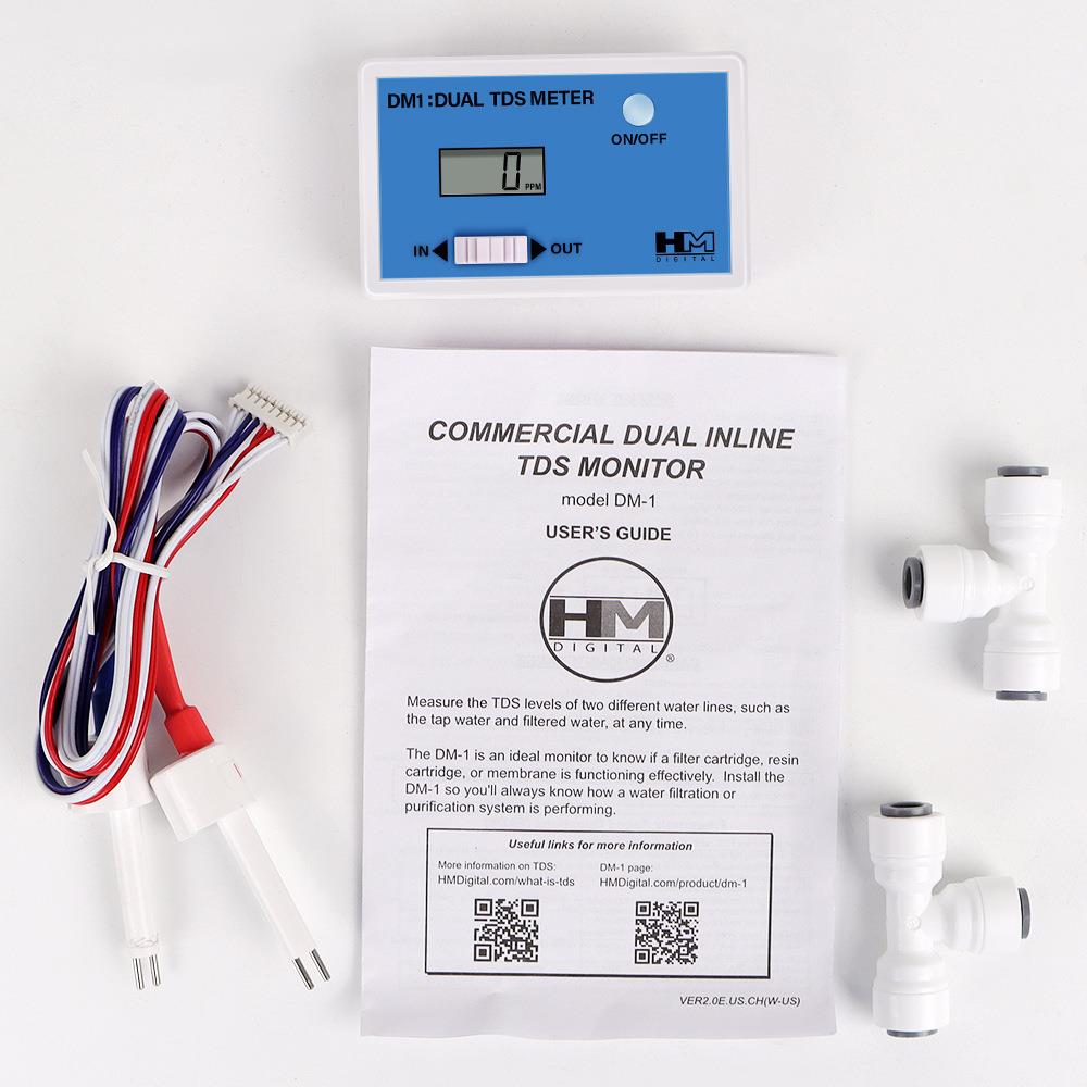 TDS在线水质检测仪DM1/DM2双探头TDS仪自来水鱼缸在线水质分析仪 - 图3