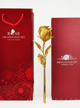 高档金玫箔瑰24k玫瑰花花金金生日创意送女生女男友七夕友情人节
