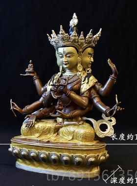 高档瑞阁密尊象传胜佛母藏佛像宗摆件铜鎏金精品家用