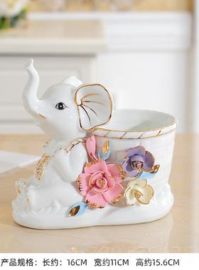 高档玄关门口鞋柜收摆件纳放钥创意家居客厅收陶瓷匙现代简约装饰