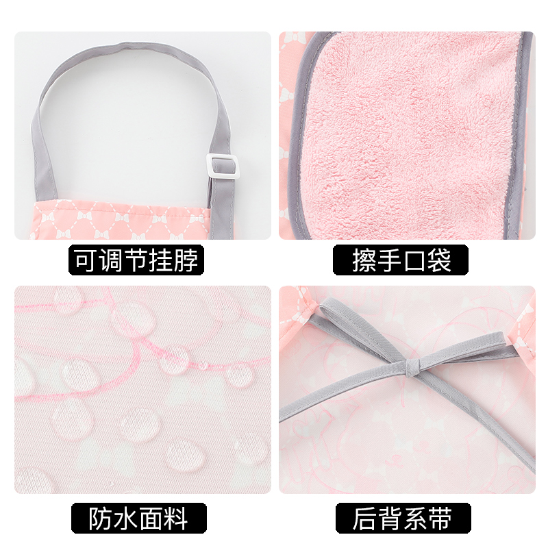 Children's painting apron, painting smock, waterproof and anti-dirty art reverse dressing, M baby kindergarten eating bib rice