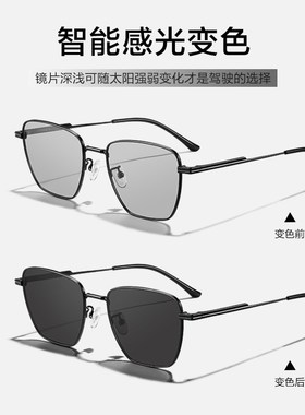 2024新d款偏光变色太阳眼镜男士潮开车专用日夜两用墨镜女司机驾