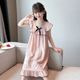 Girls nightgown 2024 new summer pajamas thin section big children girls children princess Q main style suspender skirt home
