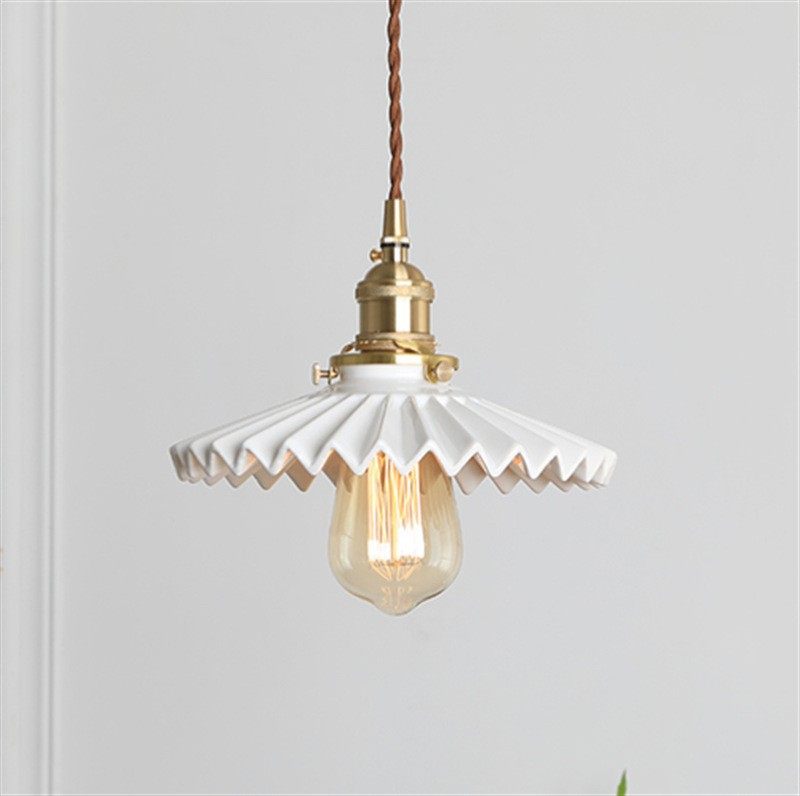 北欧陶瓷百褶裙白色少女心民宿餐厅咖啡店吧台卧室床头气质小吊灯,淘宝优惠券,粉丝福利购,淘宝优惠卷