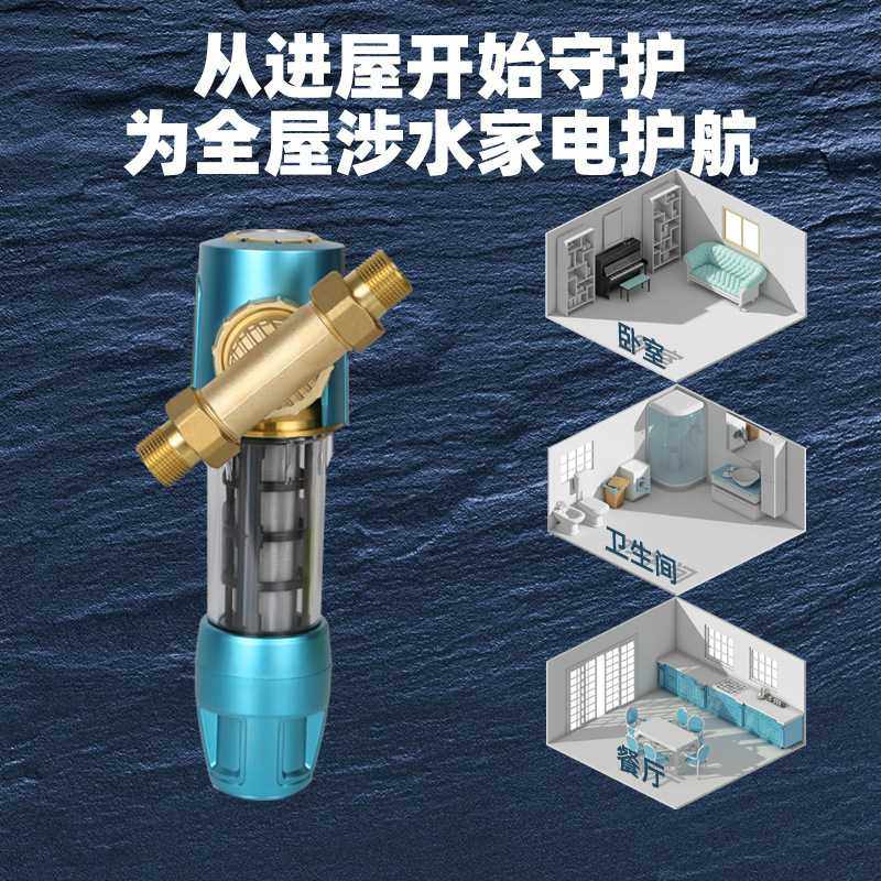 反冲洗黄铜万向前置过滤器家用净水器不锈钢净化器大流量全屋过滤,淘宝优惠券,粉丝福利购,淘宝优惠卷