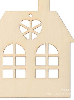 未完成房子形状木制镂空空白木片适用于情人节感恩节婚礼派对装饰