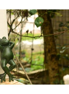铸铁懒青蛙动物装饰品躺椅青蛙花园装饰园艺杂货欧洲风格