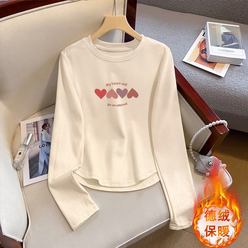 秋冬季德绒短款上衣女长袖打底衫不规则小众修身显瘦正肩内搭T恤,淘宝优惠券,粉丝福利购,淘宝优惠卷