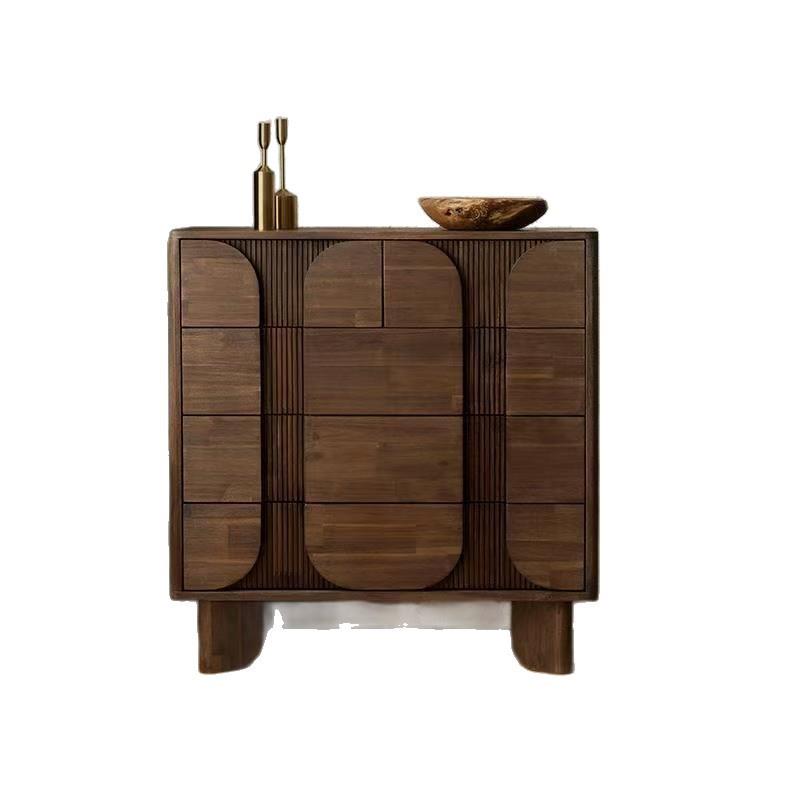 慕芮雅复古实木斗柜客厅卧室家用抽屉收纳五斗柜餐边柜中古靠墙柜 - 图3