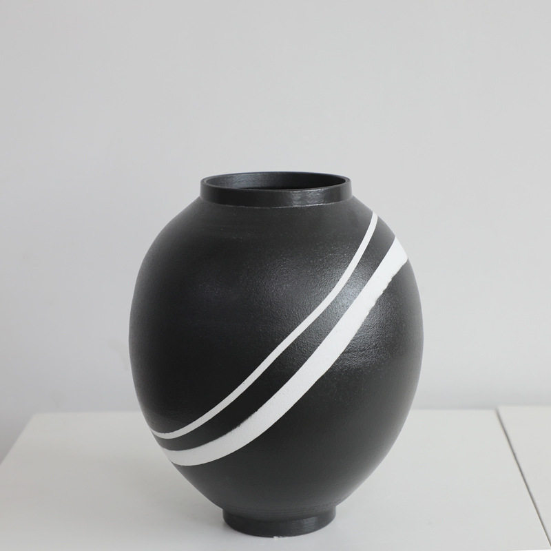 创意陶瓷花器高级感摆件现代意式简约装饰品黑白花瓶批发软装样板,淘宝优惠券,粉丝福利购,淘宝优惠卷