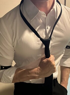 男生皮革臂环体育生1S0M弹性可调C节圆形臂带绑带绷带型男衬衫袖