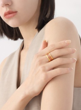 周生生华宇黄金足金故宫宫廷文化双囍戒指91865R计价