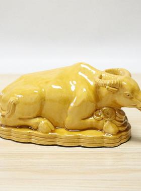 卧牛摆件陶瓷牛黄牛风水牛生肖牛家居客厅办公室工艺品礼品