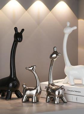 创意鹿摆件轻奢高档电视柜酒柜家居软装饰品客厅玄关高级感工艺礼