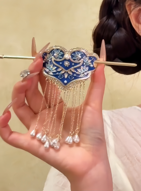 复古珍珠流苏步摇发簪女汉服旗袍精美发钗宫廷风点缀簪子头饰发饰