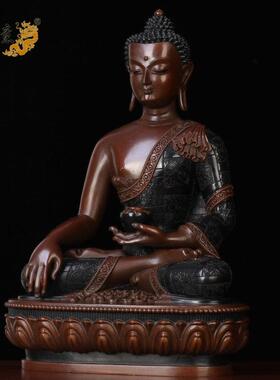 真古意 释迦牟尼佛佛像摆件黄铜释迦佛如来佛祖铜像家居随身车载