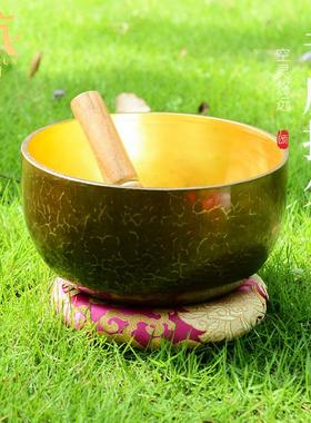 藏村手工紫金钵 瑜伽冥想音疗颂钵疗愈工具 静心钵铜罄钵音碗摆件