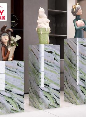 岩板立柱子大理石摆件底座展示摆台轻奢家居饰品落地式客厅花架子