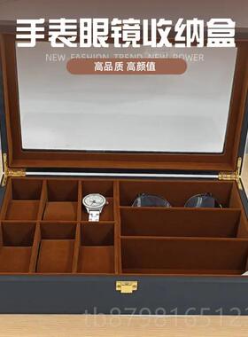 高档烤漆表盒实木盒家用收纳盒 表存腕放6格首藏饰展示盒收木质盒