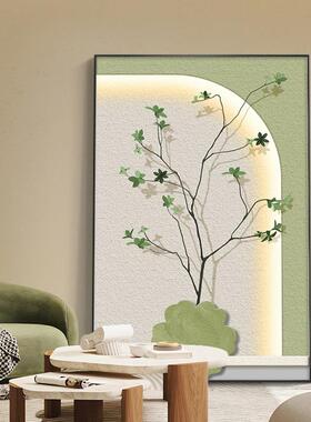 侘寂风入户玄关装饰画现代简约落地肌理画砂岩高级感走廊过道挂画