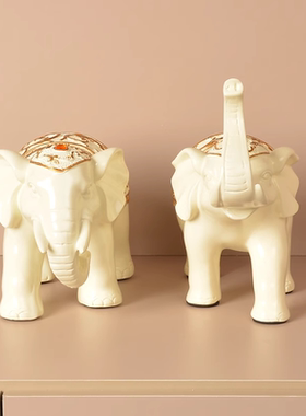 办公室桌面招财大象摆件工艺品新中式家居客厅电视酒柜对象装饰品