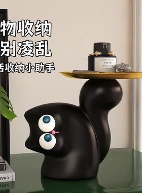 创意卡通猫咪入户玄关钥匙收纳客厅电视柜卧室可爱桌面装饰小摆件