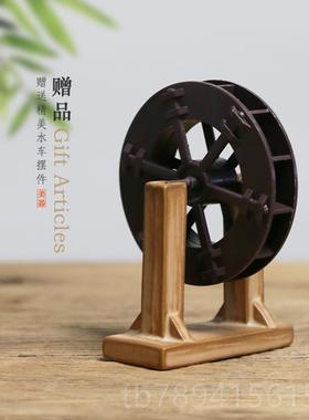 高档客厅风水轮流摆件招财陶鱼瓷办公室桌面流水水喷泉加湿器风缸