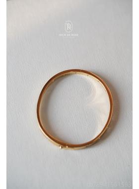 高档《计合唱诗》 92银镀5金设质手镯简约气百搭气质复古拉丝有礼