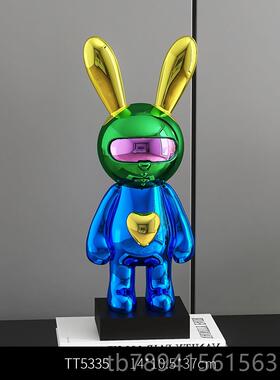 高档时空潮玩兔家居饰品客厅玄关电视柜展示柜酒柜装饰品摆件轻奢