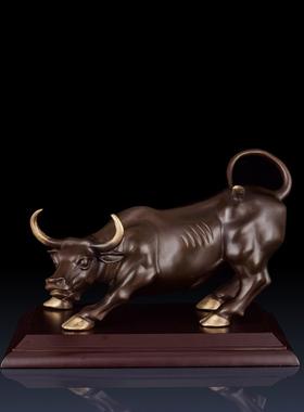 铜艺术店纯铜王城牛铜华尔街牛汽车装饰摆件牛飞天铜牛开幕礼物