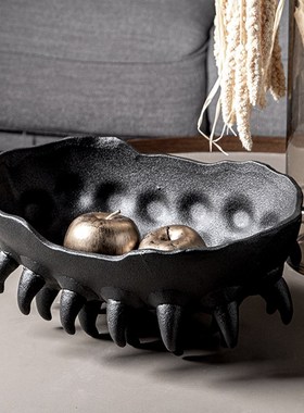 抽象陶瓷水果盘禅意轻奢家居客厅样板间民宿桌面果盘软装托盘摆件