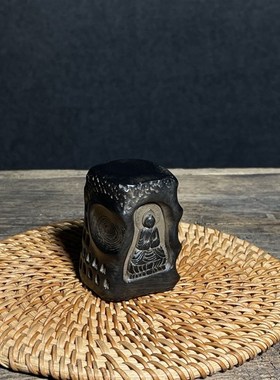 中式复古手作敦煌佛窟禅意摆件创意仿古茶桌桌面做旧装饰盖置摆件