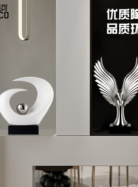 轻奢入户玄关酒柜摆件家居饰品客厅餐边柜陶瓷摆设电视柜雄鹰展翅