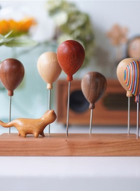 Joe手作礼百搭底座实木气球原木软萌治愈系玄关装饰桌面摆件礼物