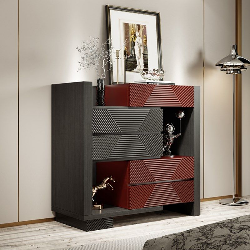 意式轻奢五斗柜中古风胡桃木卧室边柜伸缩可调门厅实木装饰收纳柜,淘宝优惠券,粉丝福利购,淘宝优惠卷