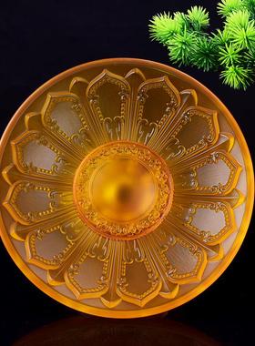 供佛吉祥花果盘仿琉璃莲花水果供盘玻璃果盘家用奉神盘子托盘摆件