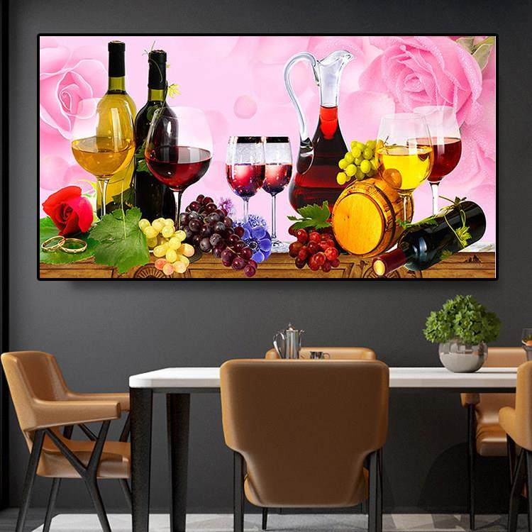 2023新款钻石画满钻餐厅贴钻十字绣客厅水果酒杯5D砖石秀小幅饭厅,淘宝优惠券,粉丝福利购,淘宝优惠卷