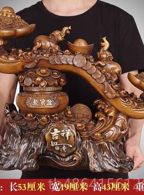 正品吉祥如意摆件聚宝盆招财象摆设乔迁新房家居装饰公司店铺开业