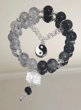 现货热销中式复古平安锁手链女ins碎珠甜美手串学生搭手饰女闺蜜