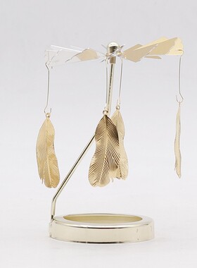 北欧轻奢创意礼品浮雕玻璃香氛走马灯烛台配件热旋转烛台转运风车