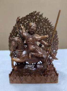 紫玛护法/紫马护法/紫玛尔护法12cm红铜宁玛派梵天佛堂供奉摆件