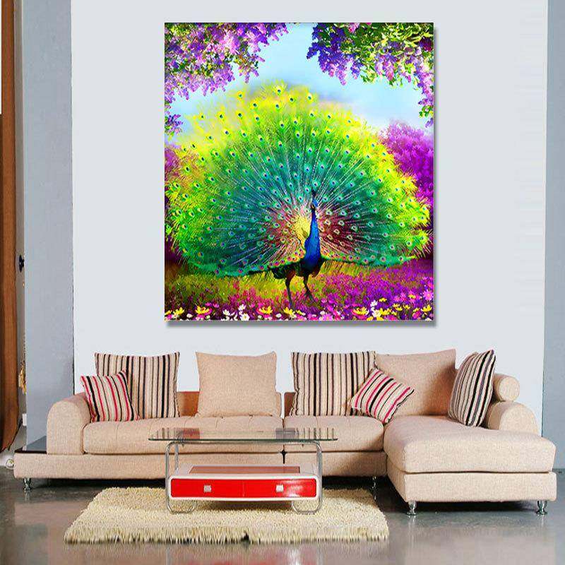 孔雀开屏新款钻石画卧室5d方圆钻全贴满钻石秀客厅大幅十字绣,淘宝优惠券,粉丝福利购,淘宝优惠卷