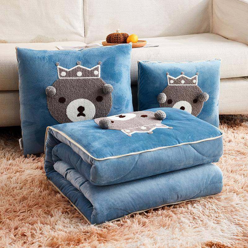 水晶绒可爱熊抱枕被子两用多功能三合一办公室午睡沙发靠垫背,淘宝优惠券,粉丝福利购,淘宝优惠卷