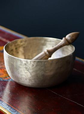 紫火音疗塔多巴蒂古董老颂钵尼泊尔手工铜钵瑜伽冥想助眠铜磬摆件