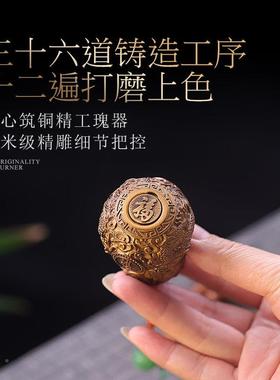 紫铜葫芦玩GDF60057件桌面车载浮摆件葫芦挂饰纹雕手把件家居把客