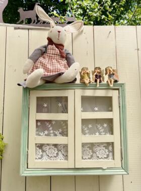 小假窗户框架置物架造景拍摄道具复古挂帘实木窗框挂墙挂件壁挂