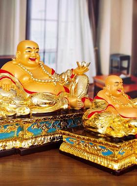 镀金招财弥勒佛像笑佛摆件家居财神位客厅公司开业送礼乔迁工艺品