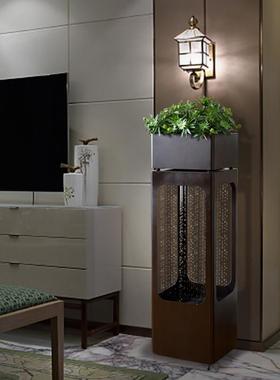 大型室内流水招财风水轮家里摆设喷泉客厅装饰品花架水景轻奢摆件