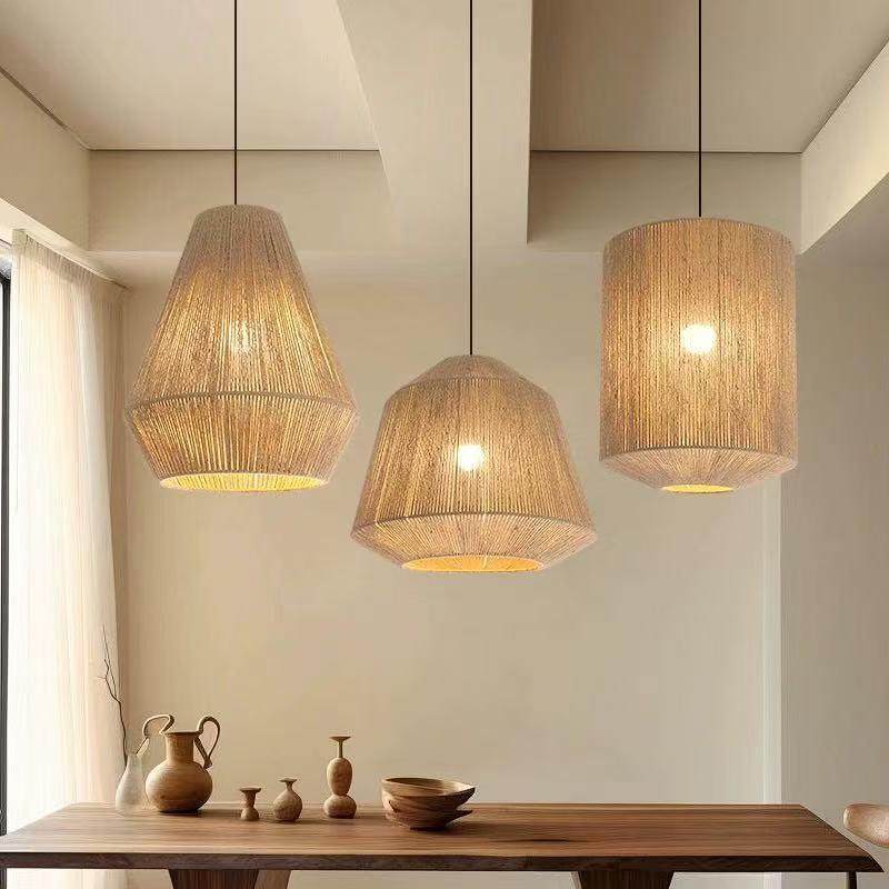 日式麻绳吊灯卧室客厅民宿酒店餐厅艺术灯书房茶室手工编织绳艺灯,淘宝优惠券,粉丝福利购,淘宝优惠卷